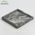 100% Natural Stone White Marble Vanity Tray Square Stone Tray